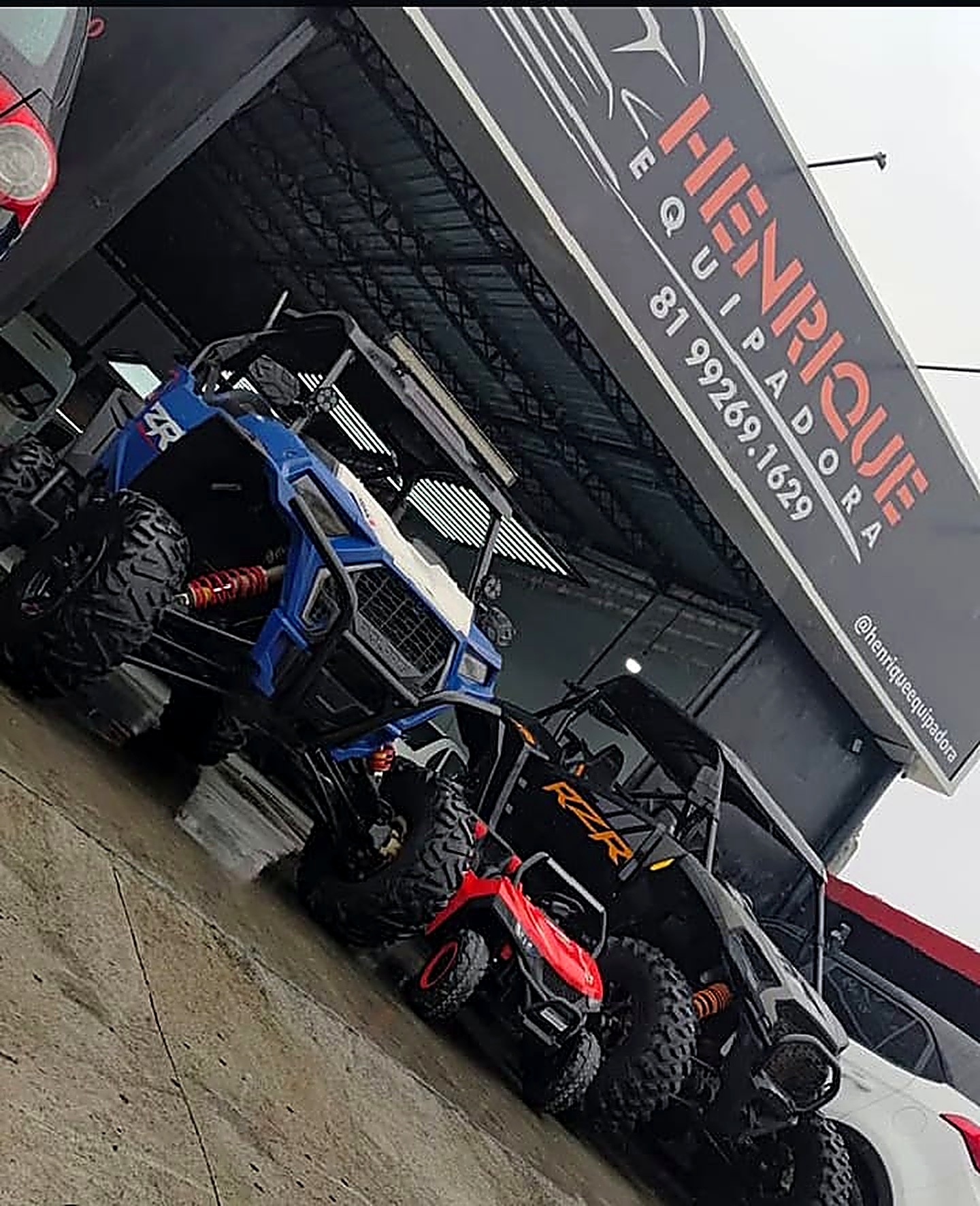 UTVs equipados na oficina